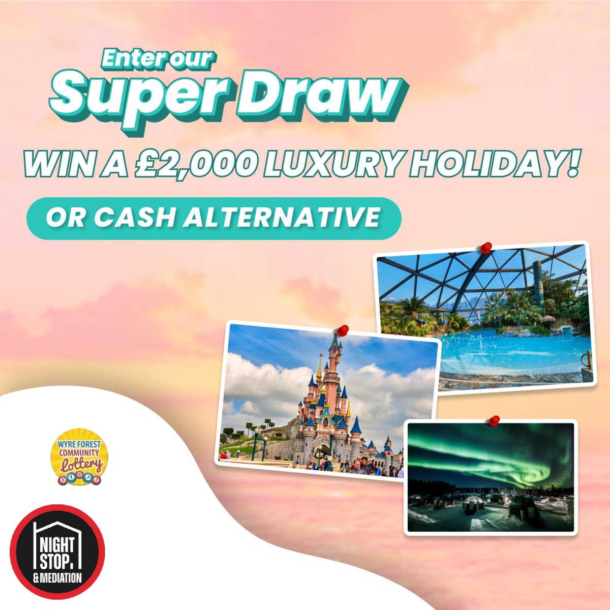 It's just over a week until the <a href="/wyreforestlotto/">Wyre Forest Community Lottery</a> Summer Super Draw! For just £1, you can be in with the chance to win a £2,000 luxury holiday &amp; you'll also support local young people in crisis. ❤️

➡️ bit.ly/3AqBqDh
Good luck! 🍀

#WyreForestLotto