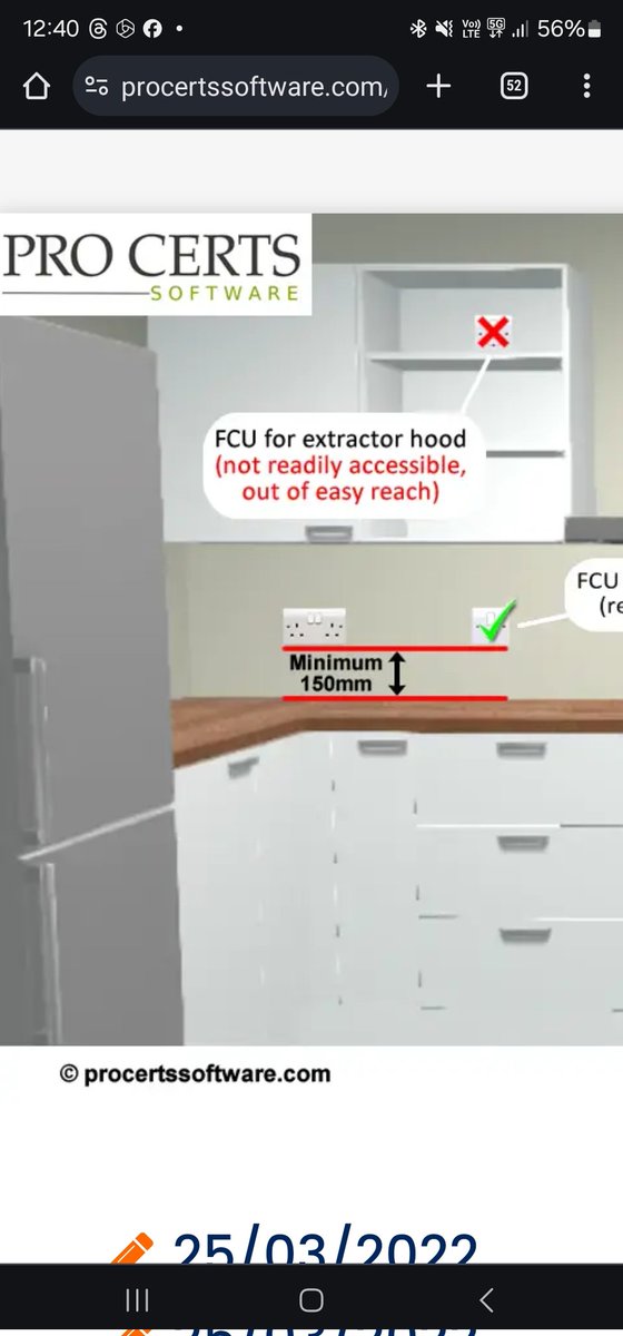 I was recently speaking with another sparky who was getting conflicting information through his apprentice/college with regards to the guidance height for mounting sockets in Kitchens. No wonder..