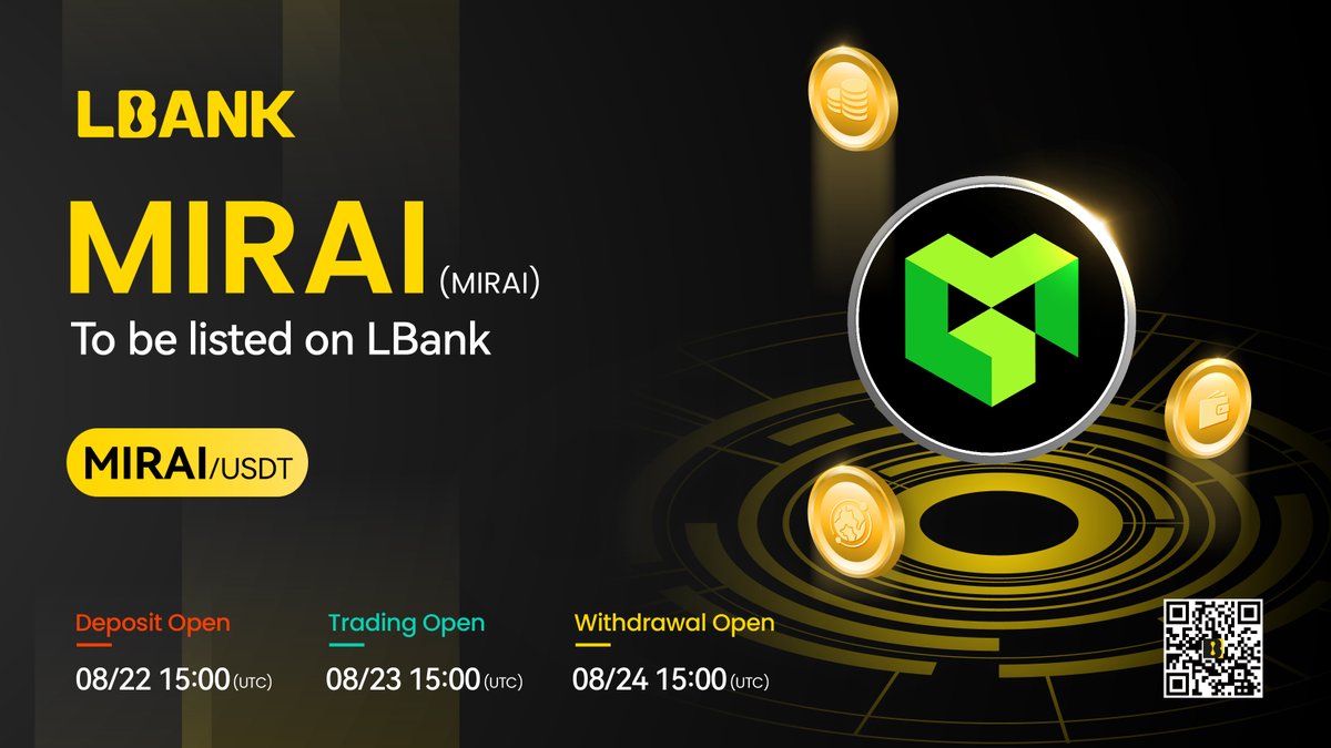 LBankUpdates's tweet image. 🌈  New #listing

🌟 $MIRAI (MIRAI) will be listed on LBank! @BuildOnMirai

Using AI tech in the core offering, MIRAI is creating a metaverse and virtual economy for everyone.

❤️ Details: is.gd/FhQG09