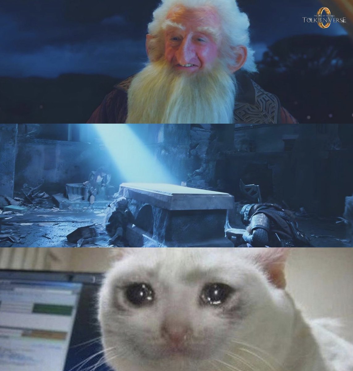 ToIkienverse's tweet photo. Cuando ves El Hobbit y te das que este personaje es el que acabaría enterrado en la tumba de las minas de moria. 😢😭 https://t.co/EGAvAu1l1B