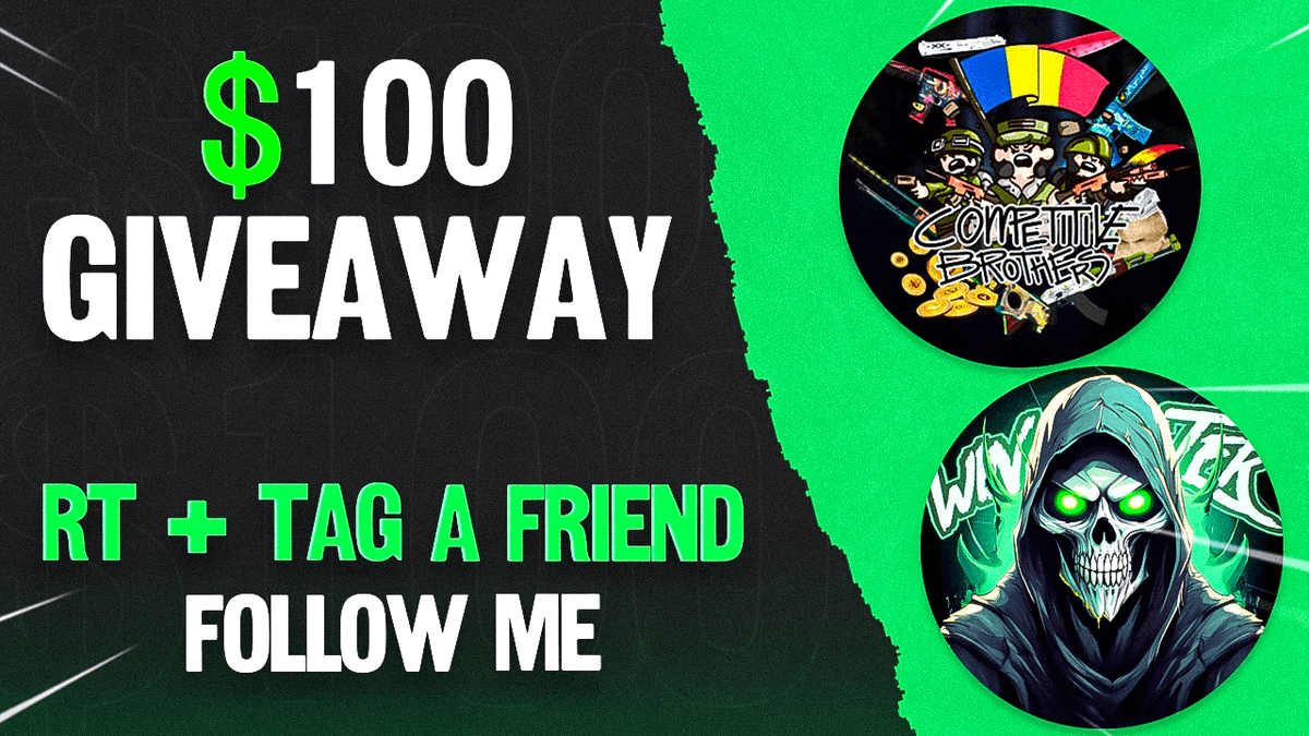 💸$100 CRYPTO | GIVEAWAY 💸 

❤️TO ENTER; 

✅Follow me + @compbrostrading
✅Like and Retweet
✅Tag a friend 

⌛Giveaway ends in 7 Days! 
#CSGOGiveaway #csgofreeskins #CSGO #csgoskinsgiveaway #CS2