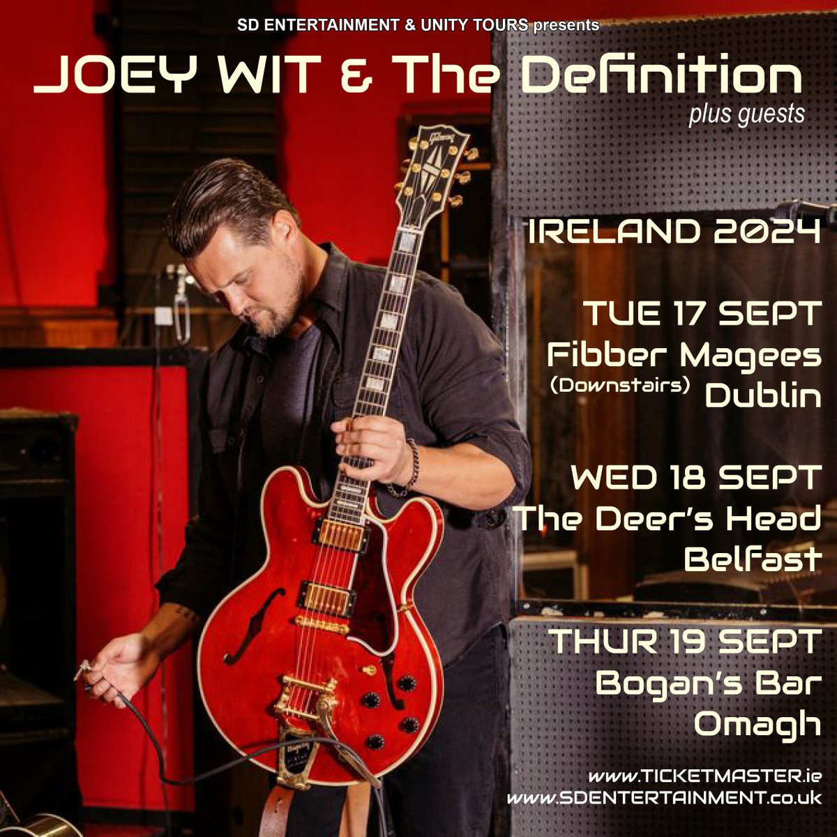 US rock guitarist, singer, songwriter JOEY WIT launches his album 'Rose Gold' with 3 Irish shows next month plus tour support from @mattfairleyuk 

Tues 17 Sept - <a href="/fibbermagees/">Fibber Magees</a> + #PaulSherry 
Wed 18 Sept - <a href="/TheDeersHead1/">The Deer's Head</a> + <a href="/philmccarroll/">Philip McCarroll</a> 
Thur 19 Sept - <a href="/BogansBarOmagh/">Bogans Bar & Lounge Omagh 🍺🍷🍛</a> + 1 tbc