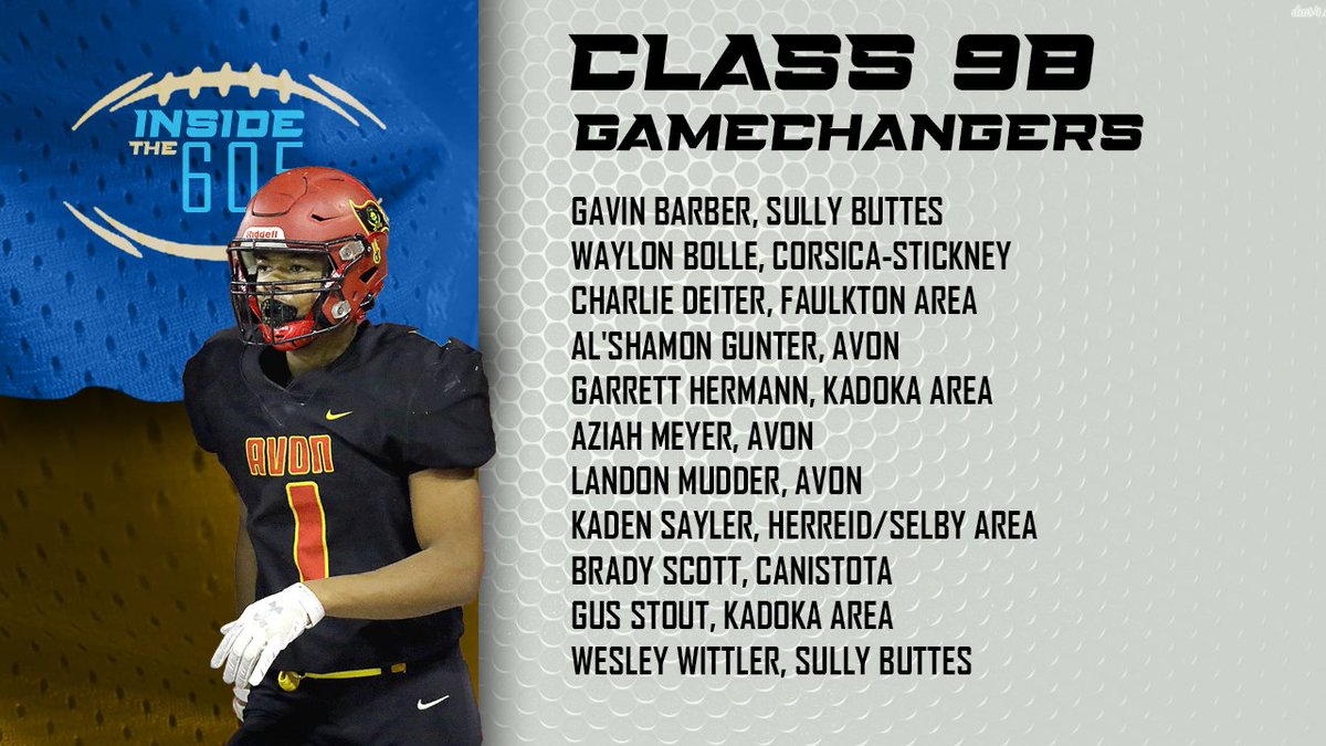 The premier of "Inside the 605" is coming out tonight. Look for it at 8PM on <a href="/605_sports/">605 Sports</a> YouTube page.

In the meantime here is a list of Gamechangers in 9-Man football that <a href="/DavidBrownPXP/">David Brown</a> and I will discuss on the show to get you primed for high school football!