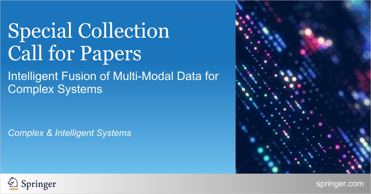 chuwahcliff's tweet photo. Call for papers: Our Topical Collection "Intelligent Fusion of Multi-Modal Data for Complex Systems" is open for submission. Guest Editor: Dr Andrea Marinoni, Arctic University of Norway, Dr Imad Rida, University of Technology of Compiègne, France. 
https://t.co/03BTLYgu4I https://t.co/i9vBzD7lum