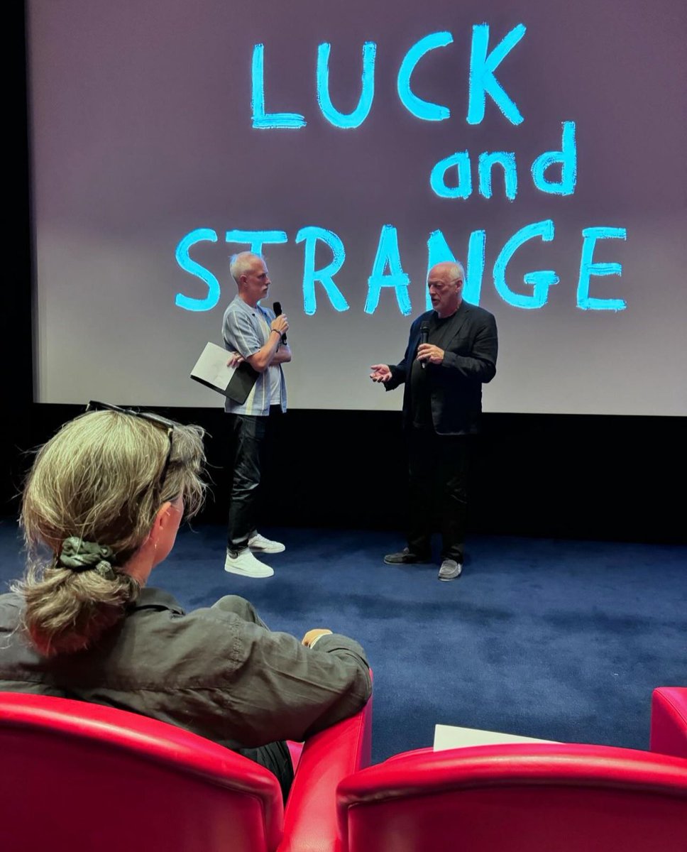 GilmourTour's tweet photo. There was a Atmos #LuckandStrange screening for #DavidGilmour family and friends at #TheSohoHotel #London mixed by @CharlieAndrew6 and @MattGlasbey with reports coming in that it sounded amazing. Photo: @guypratt https://t.co/l3dvPWl8pK