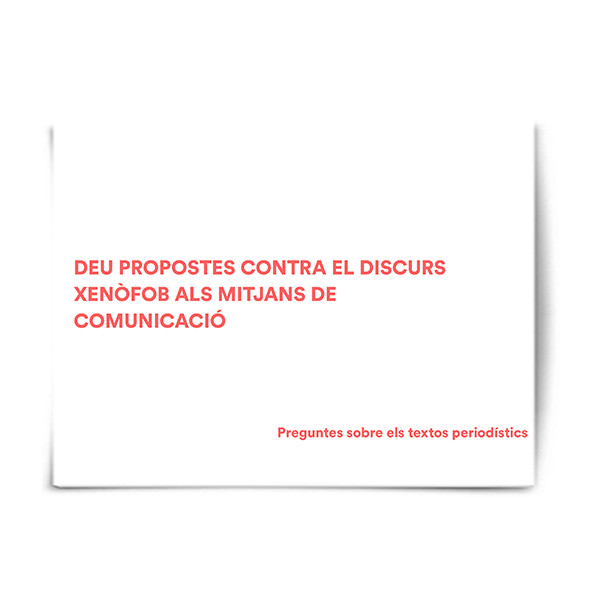 En "10 Propostes contra la xenofòbia als mitjans de comunicació" trobareu una reflexió de Laura Julián, sobre el paper dels mitjans per a configurar l’imaginari col·lectiu en allò relatiu a les persones migrades, refugiades o estrangeres en general.

unioperiodistes.org/manuals/