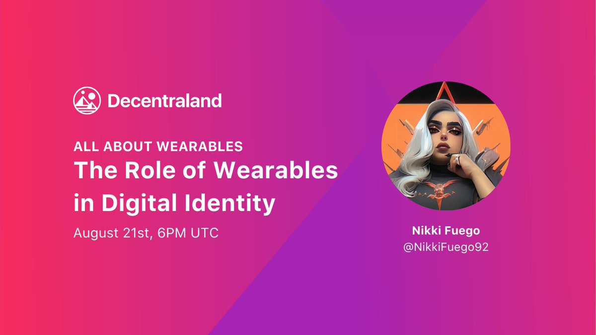Let’s kick off ✨All About Wearables✨ in style with META gorl, <a href="/NikkiFuego92/">🔥Nikki Fuego🔥</a>!

Join today: 6PM UTC | 2PM ET | 11AM PT
Spaces Link: x.com/i/spaces/1ZkKz…

About Nikki Fuego 👇
Played <a href="/Vroomwayio/">Vroomway</a>? Emoted eating popcorn? You can thank Nikki. An accomplished Wearable, Emote, and