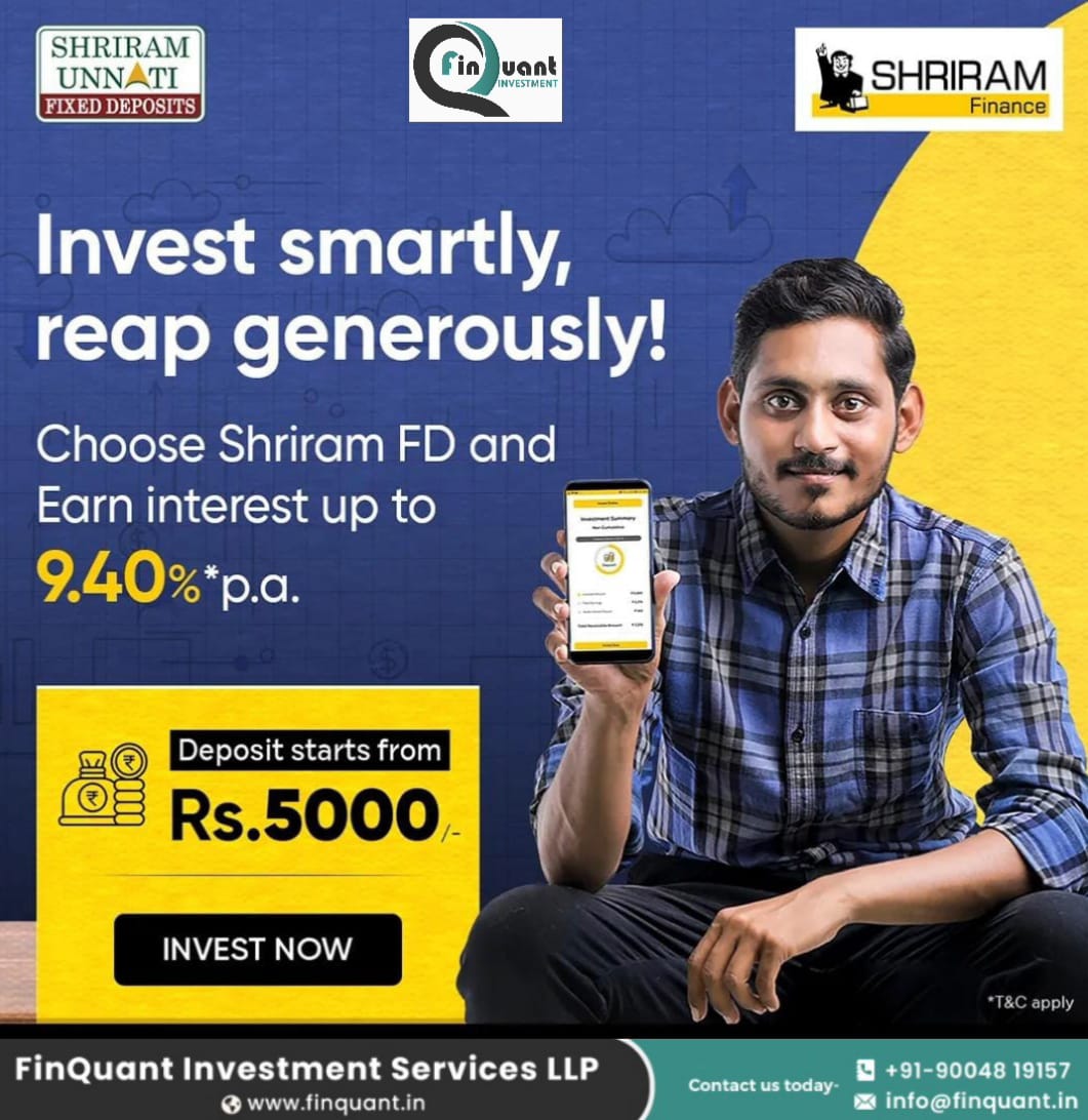 FinQuantInvest's tweet image. Unlock your financial potential with Shriram FD! 🔐 Earn up to 9.40% p.a. on your deposits and build a solid foundation for your dreams. Don't just save; grow your wealth smartly. 💹

Check our website: finquant.in

#FDReturns #ShriramFD #HighInterestRates #FinQuant