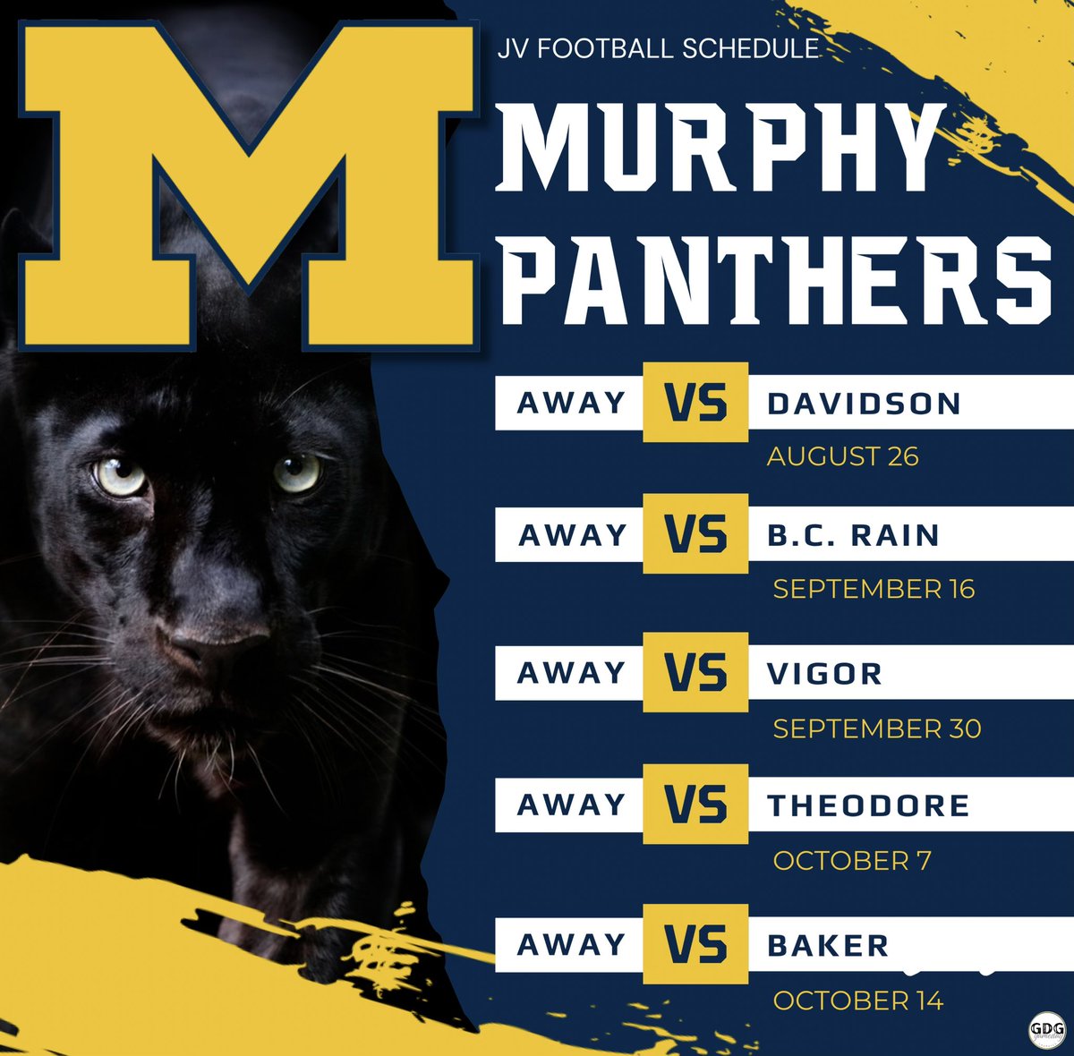 2024 Murphy Junior Varsity Football Schedule