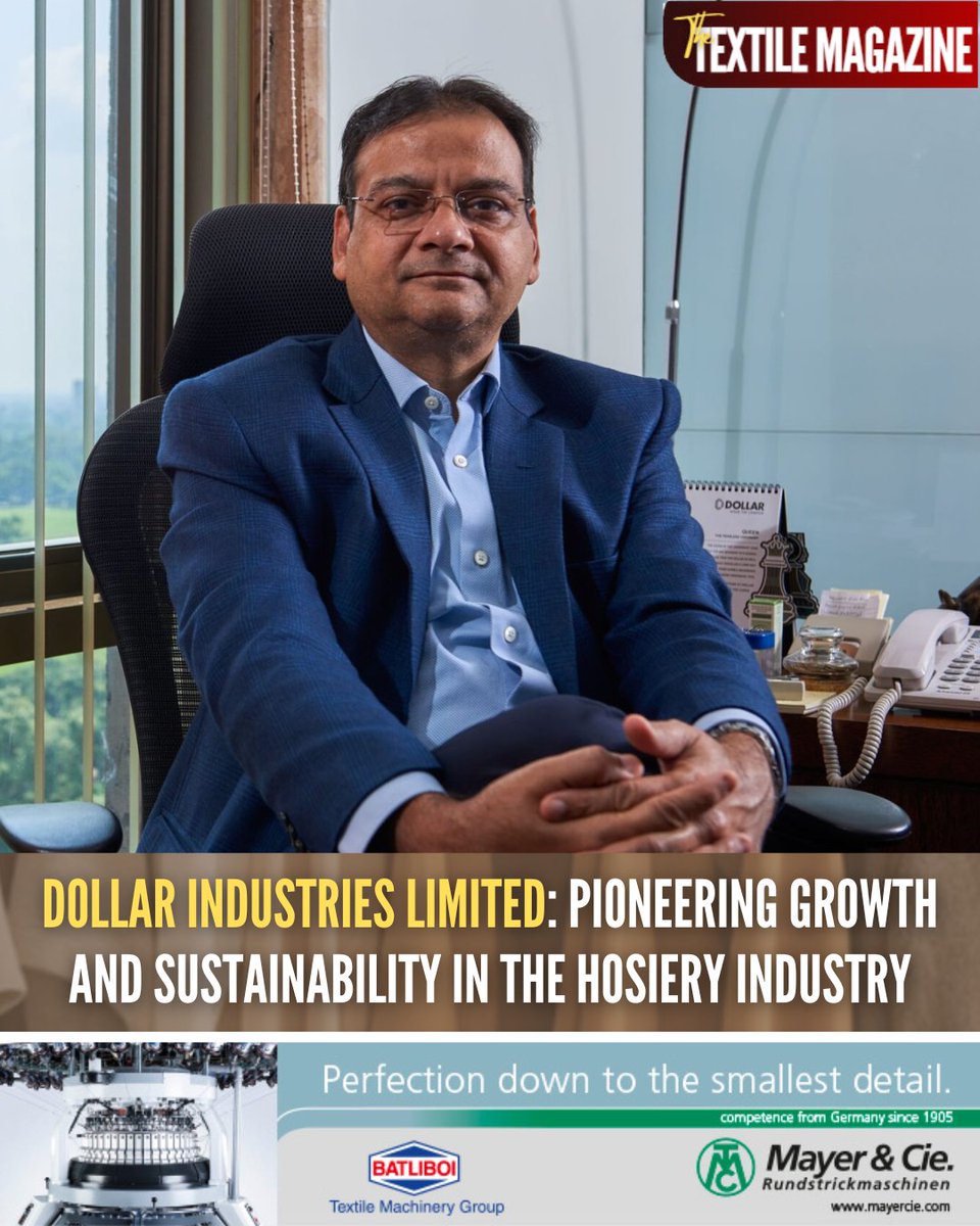 MagazineTextile's tweet image. Dollar Industries Limited is pioneering growth in the hosiery sector with a 15% market share in India and big plans for global expansion! 

Read more: indiantextilemagazine.in/dollar-industr…

#TextileIndustry #DollarIndustries #Sustainability #GlobalGrowth
