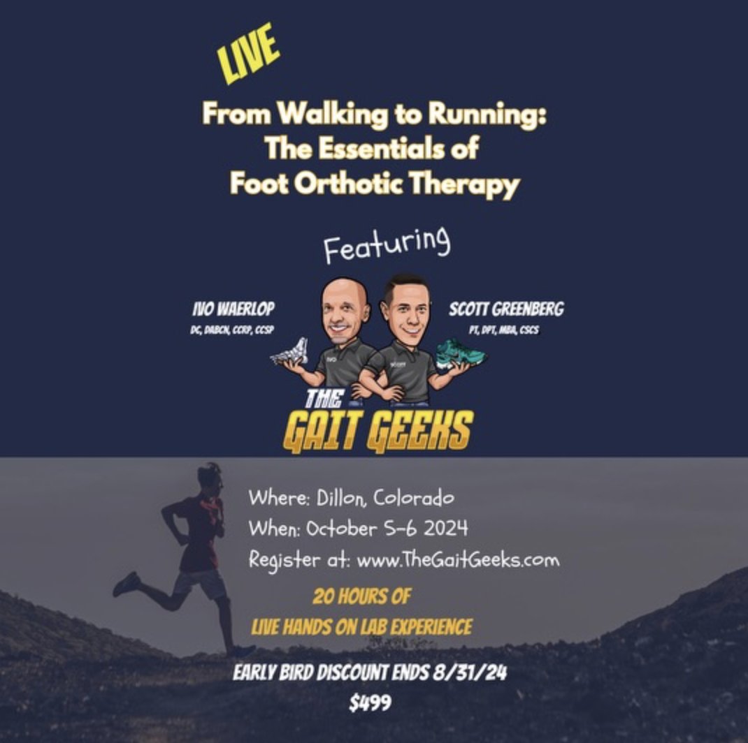 Eric Greenberg (@egreenberg7) on Twitter photo If you are a physical therapist looking to improve your management of the foot and ankle.
Consider the following continuing education course with Scott Greenberg <a href="/runsaferunfast/">Scott Greenberg, PT, DPT, MBA, CSCS</a> and Ivo Waerlop. @APTAtweets <a href="/aaspt_apta/">American Academy of Sports Physical Therapy</a> @OrthopaedicAPTA If you are a physical therapist looking to improve your management of the foot and ankle.
Consider the following continuing education course with Scott Greenberg <a href="/runsaferunfast/">Scott Greenberg, PT, DPT, MBA, CSCS</a> and Ivo Waerlop. @APTAtweets <a href="/aaspt_apta/">American Academy of Sports Physical Therapy</a> @OrthopaedicAPTA