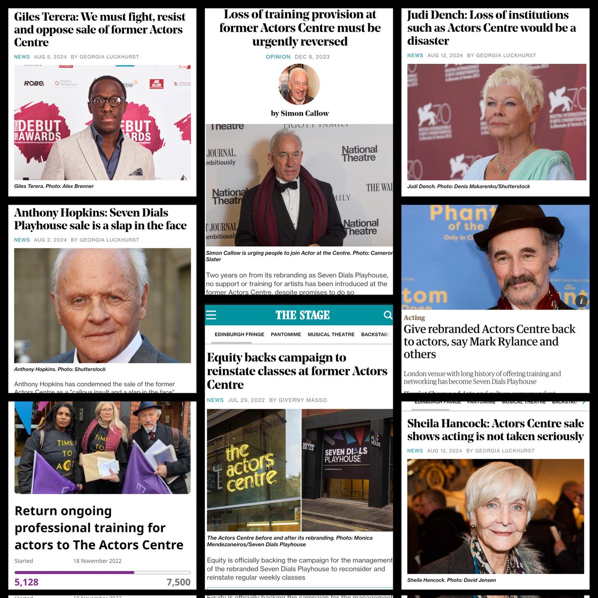 actoratthecentre (@actoratcentre) on Twitter photo Since 2022 <a href="/7DialsPlayhouse/">Seven Dials Playhouse</a> have not listened to over 5000 petition signers, <a href="/AnthonyHopkins/">Anthony Hopkins</a>, <a href="/SimonCallow/">Simon Callow</a>, Judi Dench, @GilesTerera, Mark Rylance, <a href="/EquityUK/">Equity</a> and Sheila Hancock.
Keep shouting until they listen.
Sign the petition.
chng.it/X6r6DSZWVj Since 2022 <a href="/7DialsPlayhouse/">Seven Dials Playhouse</a> have not listened to over 5000 petition signers, <a href="/AnthonyHopkins/">Anthony Hopkins</a>, <a href="/SimonCallow/">Simon Callow</a>, Judi Dench, @GilesTerera, Mark Rylance, <a href="/EquityUK/">Equity</a> and Sheila Hancock.
Keep shouting until they listen.
Sign the petition.
chng.it/X6r6DSZWVj