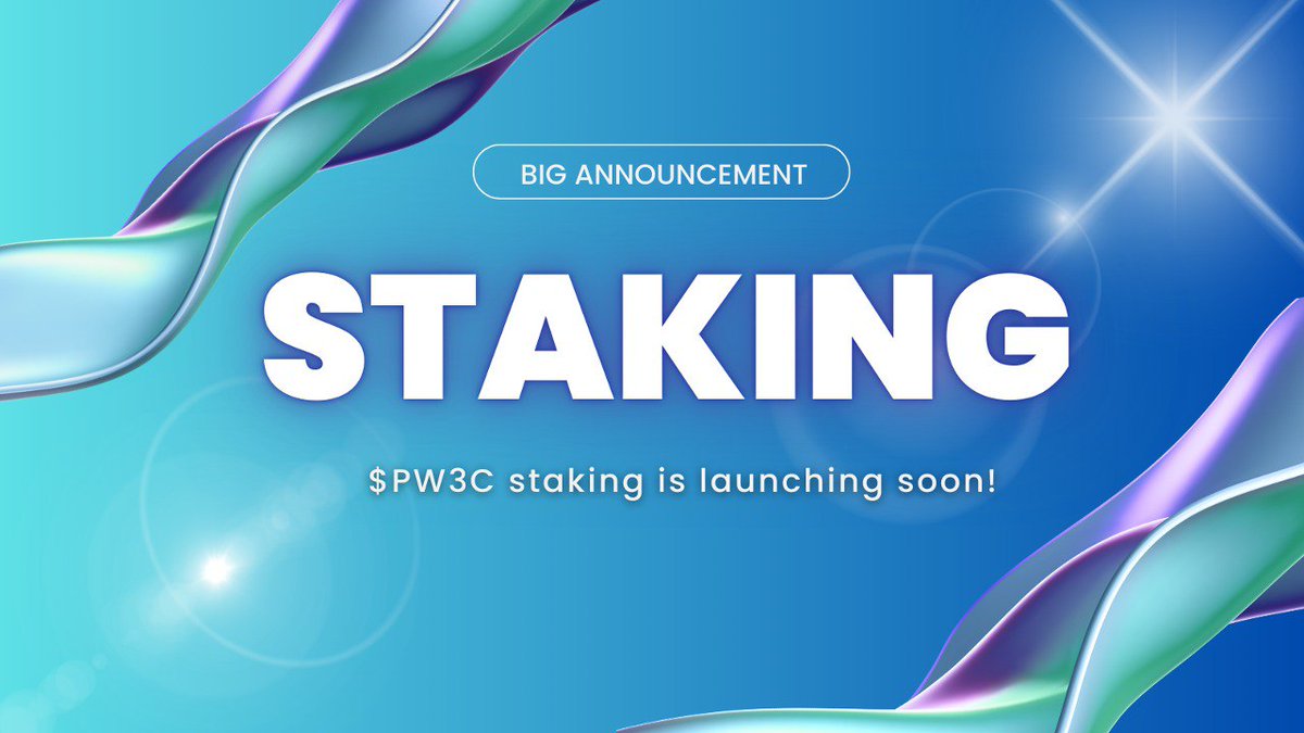 Get ready to boost your earnings! 🚀
 $PW3C staking program is launching soon 👀
 Stay tuned for APY details. 
#solanasummer #staking #defi #pw3c