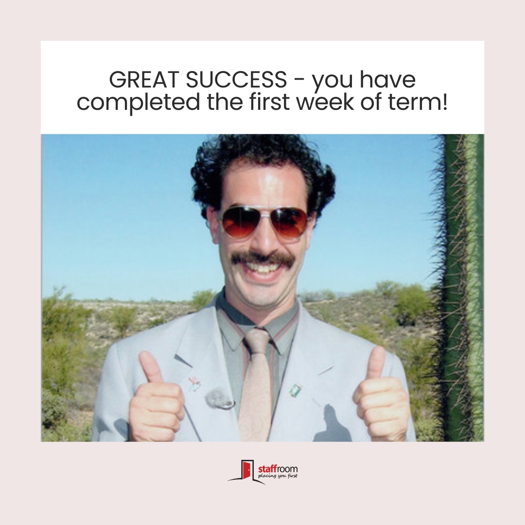 Great Success!😎 You have officially completed the first week of term, so this means the rest of the year will be a breeze!

Have a restful weekend and we'll see you next week👊

#meme #teacherlife #supplyteaching