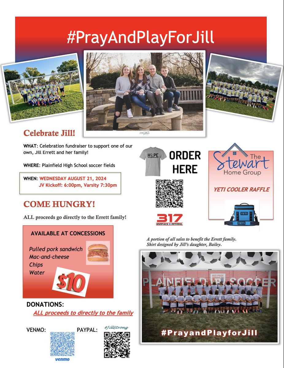 hank 🇰🇷 (@brian_haenchen) on Twitter photo me and <a href="/GraceHollars/">Grace Alivia Hollars</a> will be at <a href="/QuakerSports/">Plainfield Athletics</a> tonight for <a href="/PHSladyquakers/">PHS Girls Soccer</a> vs. <a href="/WhitelandGSocc/">Whiteland Girls Soccer</a>. they’re holding a celebration fundraiser to support Jill Errett in her cancer battle. Jill’s daughter, Bailey, is a sophomore midfielder for PHS.
details on how you can support ⤵️ me and <a href="/GraceHollars/">Grace Alivia Hollars</a> will be at <a href="/QuakerSports/">Plainfield Athletics</a> tonight for <a href="/PHSladyquakers/">PHS Girls Soccer</a> vs. <a href="/WhitelandGSocc/">Whiteland Girls Soccer</a>. they’re holding a celebration fundraiser to support Jill Errett in her cancer battle. Jill’s daughter, Bailey, is a sophomore midfielder for PHS.
details on how you can support ⤵️
