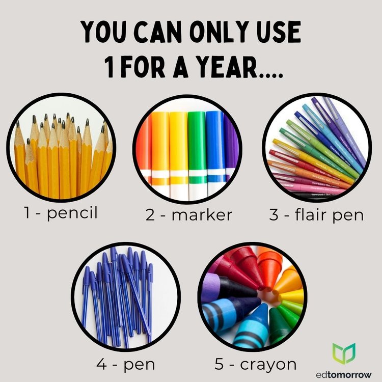 Lisa Jones (@mrsj147) on Twitter photo If these are my only options, I would definitely choose the flair pens. The only thing I would need is to make sure I don't lose my caps! What would be your choice? Thanks,<a href="/ed_tomorrow/">edtomorrow</a> for getting my day rolling. If these are my only options, I would definitely choose the flair pens. The only thing I would need is to make sure I don't lose my caps! What would be your choice? Thanks,<a href="/ed_tomorrow/">edtomorrow</a> for getting my day rolling.