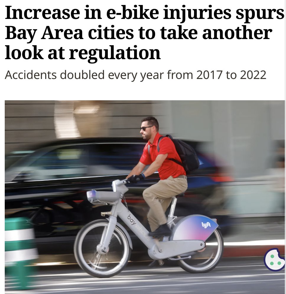 So many great ways for cities to enhance e-bike safety: Redesigning intersections, expanding bike lanes, creating car-free areas...

Vilifying e-bikes and limiting their use is lazy victim-blaming.

mercurynews.com/2024/08/19/inc…