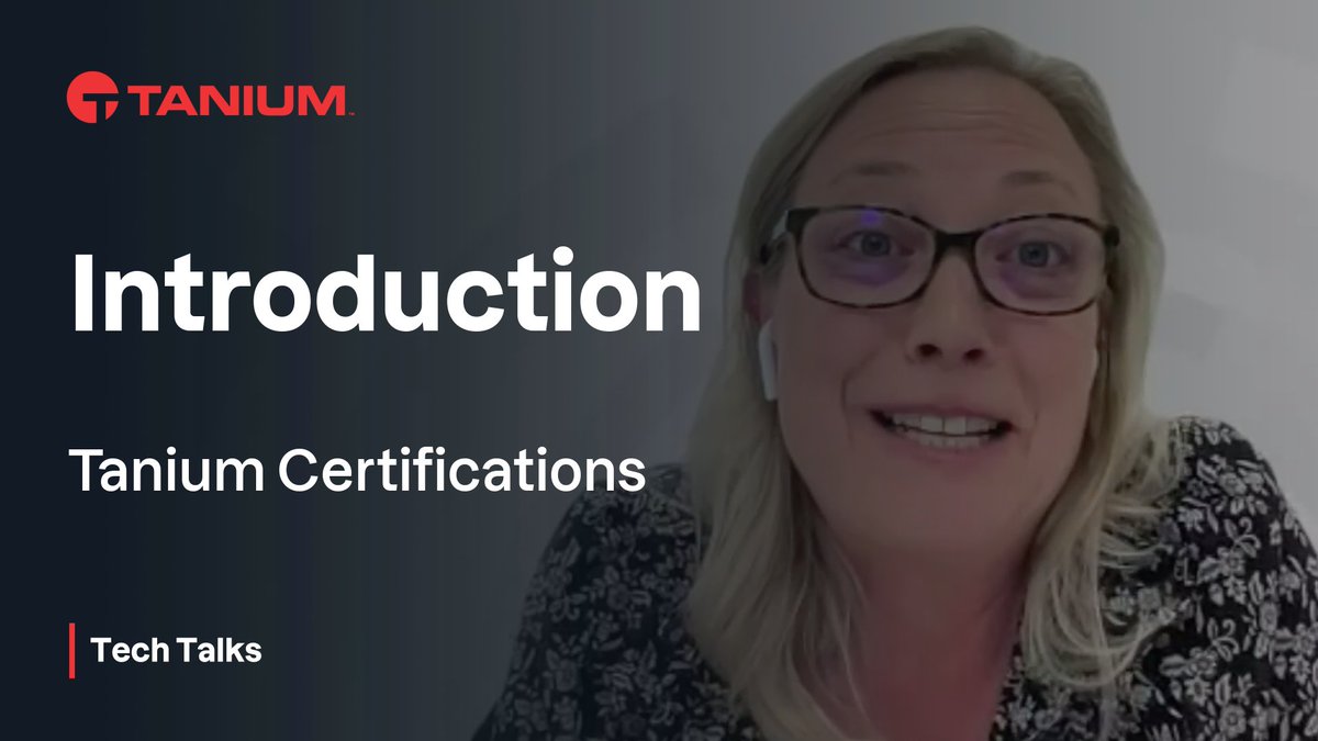 Welcome to the new <a href="/Tanium/">Tanium</a> certifications video series!
Each show will feature someone who helped write the exam.
What better way to prepare?!
Watch here: youtube.com/@Tanium_Inc/se…
#informationsecurity #informationtechnology #certification #taniumcertificationseries