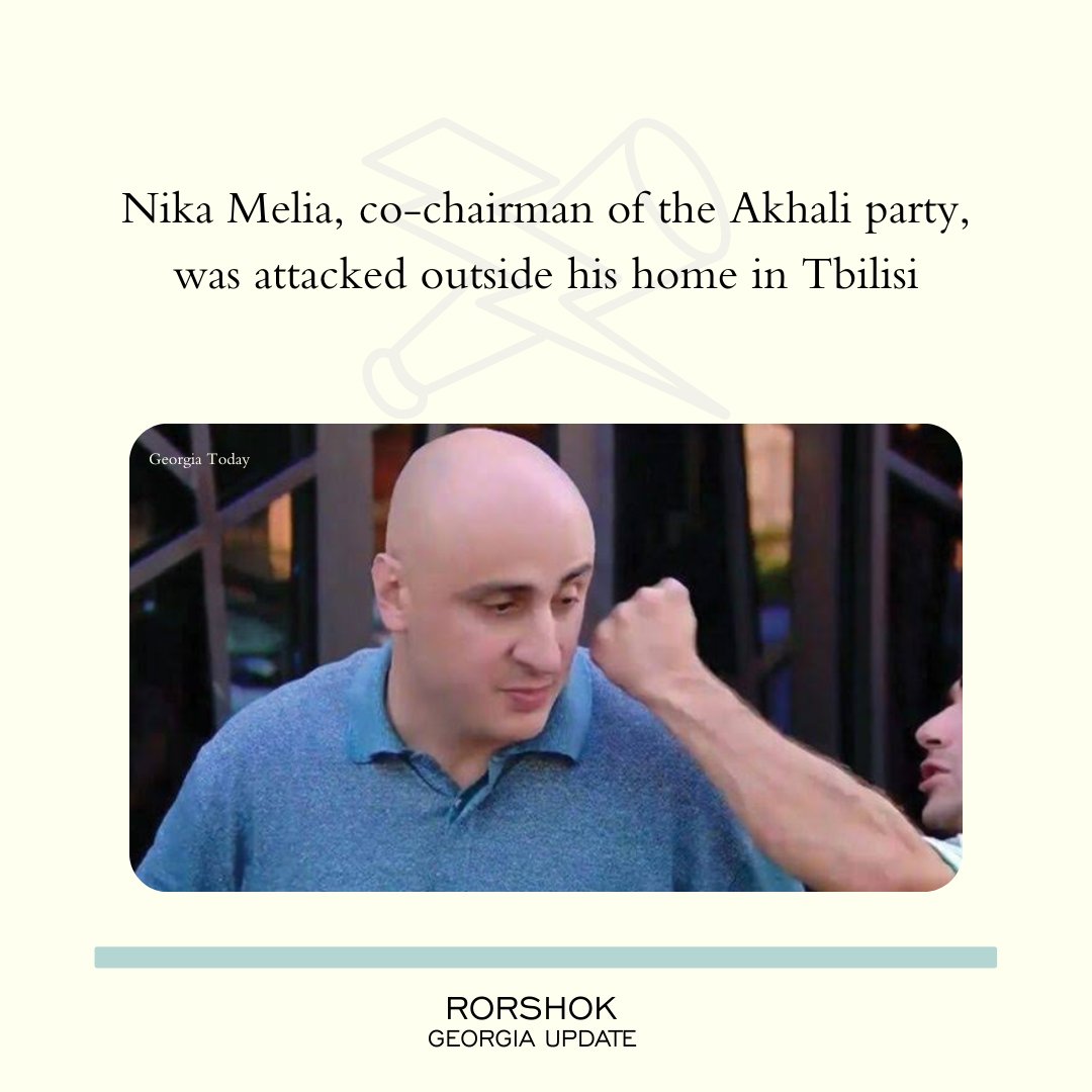 RorshokGeorgia's tweet photo. Last week in Georgia, Aug 16th rundown:
1. Nika Melia, co-chairman of the Akhali party, was attacked outside his home in Tbilisi

#GeorgiaPolitics #GeorgiaNews #ExpatsInGeorgia #ემიგრაციასაქართვე #ბათუმი #ESL #VeniceCommissson #EU #EvolutionGeorgia #AkhaliParty #NikaMelia https://t.co/Vb21n4PYQN