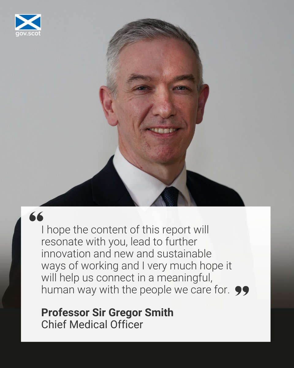 Scot Gov Health (@scotgovhealth) on Twitter photo Chief Medical Officer <a href="/DrGregorSmith/">Prof Sir Gregor Smith</a>'s annual report outlines his vision to deliver better value care for patients & the health system
The report considers:
🔹the climate emergency & sustainability
🔹tackling health inequalities
🔹careful & kind care
➡️ow.ly/igIt50T2YFb Chief Medical Officer <a href="/DrGregorSmith/">Prof Sir Gregor Smith</a>'s annual report outlines his vision to deliver better value care for patients & the health system
The report considers:
🔹the climate emergency & sustainability
🔹tackling health inequalities
🔹careful & kind care
➡️ow.ly/igIt50T2YFb