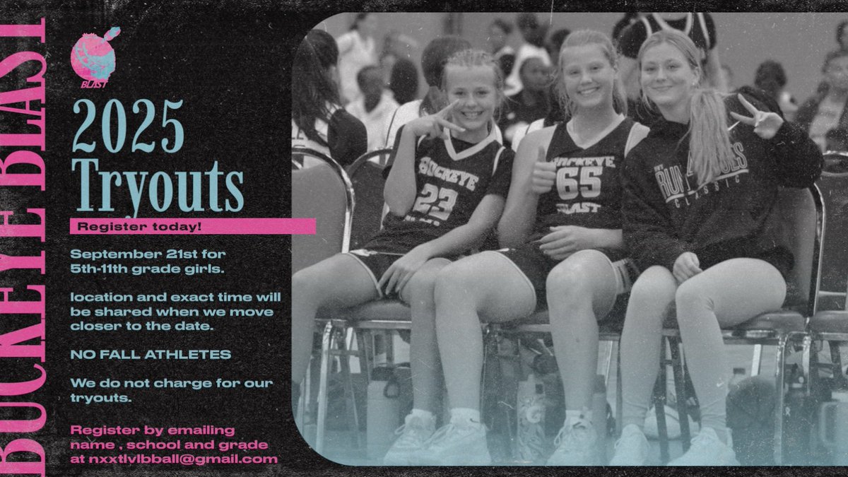 Nexxt level basketball (@nxxtlvlbball) on Twitter photo 2025 SPRING TRYOUTS
We will be holding a tryout for our 2025 season for 5th-11th graders coming up next month.
If interested please email nxxtlvlbball@gmail.com with athletes name , school & grade.
We will have another tryout when fall sports end so if you’re a fall sports 2025 SPRING TRYOUTS
We will be holding a tryout for our 2025 season for 5th-11th graders coming up next month.
If interested please email nxxtlvlbball@gmail.com with athletes name , school & grade.
We will have another tryout when fall sports end so if you’re a fall sports
