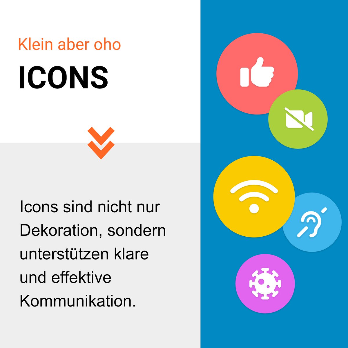 SimpleThings_de's tweet photo. Ob im digitalen oder Printbereich – Icons sind flexibel und nicht nur als hübsche Gestaltungselemente verwendbar. Für eine klare und effektive Kommunikation sind diese kleinen Alltagshelden unverzichtbar. 💡✨ #IconDesign #Kommunikation #UX https://t.co/TOK2bQoXui