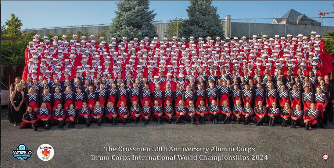 InnovativePerc's tweet photo. Congratulations to the Crossmen Drum &amp; Bugle Corps on their 50th Anniversary Alumni Corps on their performance during this year’s DCI Finals. https://t.co/2WL3k6Tc39
