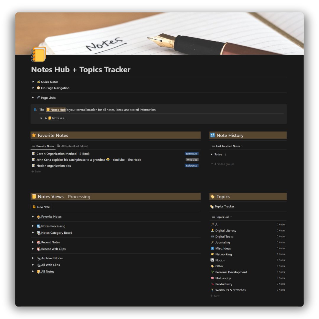 Most people don’t realize how disorganized their notes are.

That’s why I built the 📒 Notes Hub with easy topic tracking to make you 10x more organized.

And for the next 24 hours, it’s FREE.

To get it, just:

1. Follow me (to receive DM)
2. RT this tweet
3. Reply "Notes”