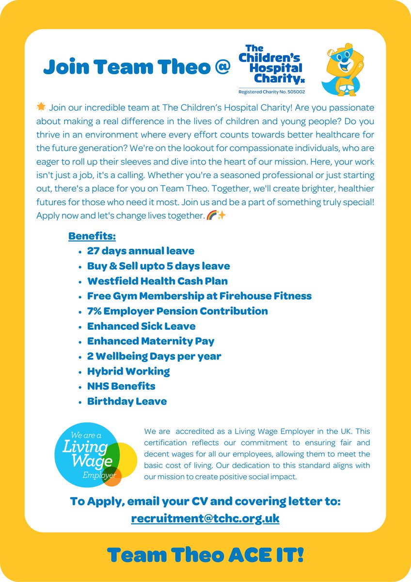 SheffChildrens's tweet photo. We're looking for a Corporate Partnerships Manager to drive income and corporate engagement within our dynamic Charity team. 
Join us and help shape a healthier future for families!
For more info on how to apply and the full JD/PS, please head to: https://t.co/ZguXmHGluY https://t.co/8ol2iHGK3p