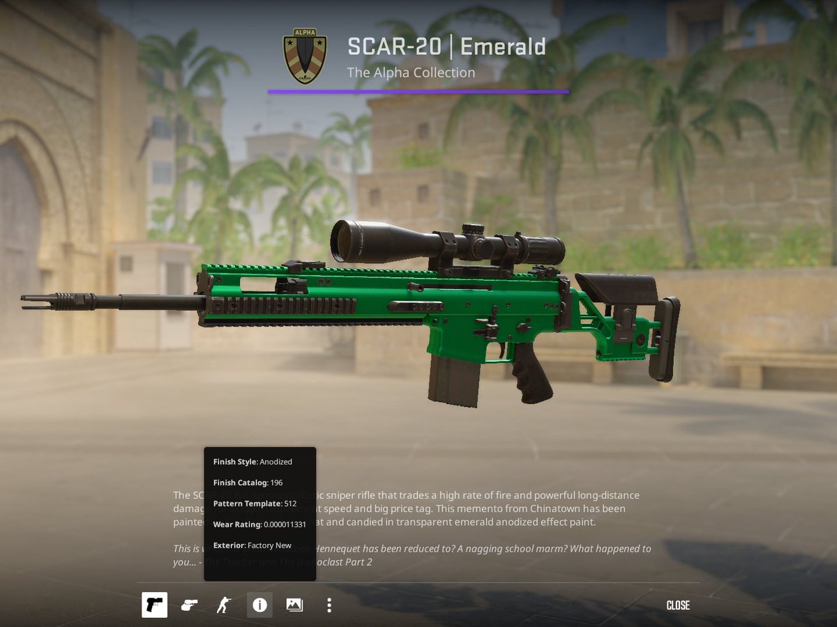 Just crafted new #1 SCAR-20 EMERALD