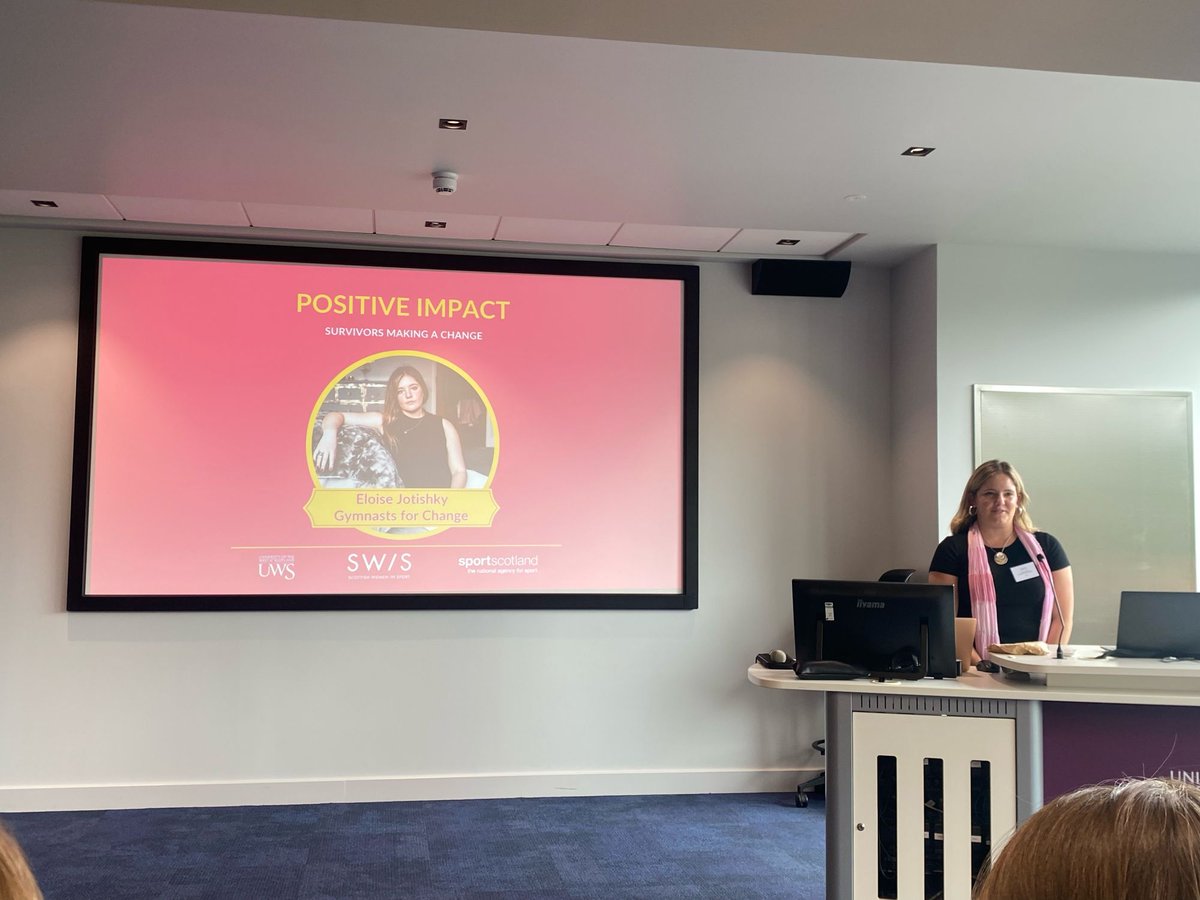 Scottish Women In Sport (@scotwomensport) on Twitter photo We kick off the afternoon with Eloise Jotischky from <a href="/Gymnasts4Change/">Gymnasts for Change</a> 🤸🏼♀️
She talks about her experience of abuse in gymnastics, how survivors are speaking out to make a difference & why sport needs to do more to prevent abuse in the future ❌
#SWISConf2024 <a href="/sportscotland/">sportscotland</a> We kick off the afternoon with Eloise Jotischky from <a href="/Gymnasts4Change/">Gymnasts for Change</a> 🤸🏼♀️
She talks about her experience of abuse in gymnastics, how survivors are speaking out to make a difference & why sport needs to do more to prevent abuse in the future ❌
#SWISConf2024 <a href="/sportscotland/">sportscotland</a>