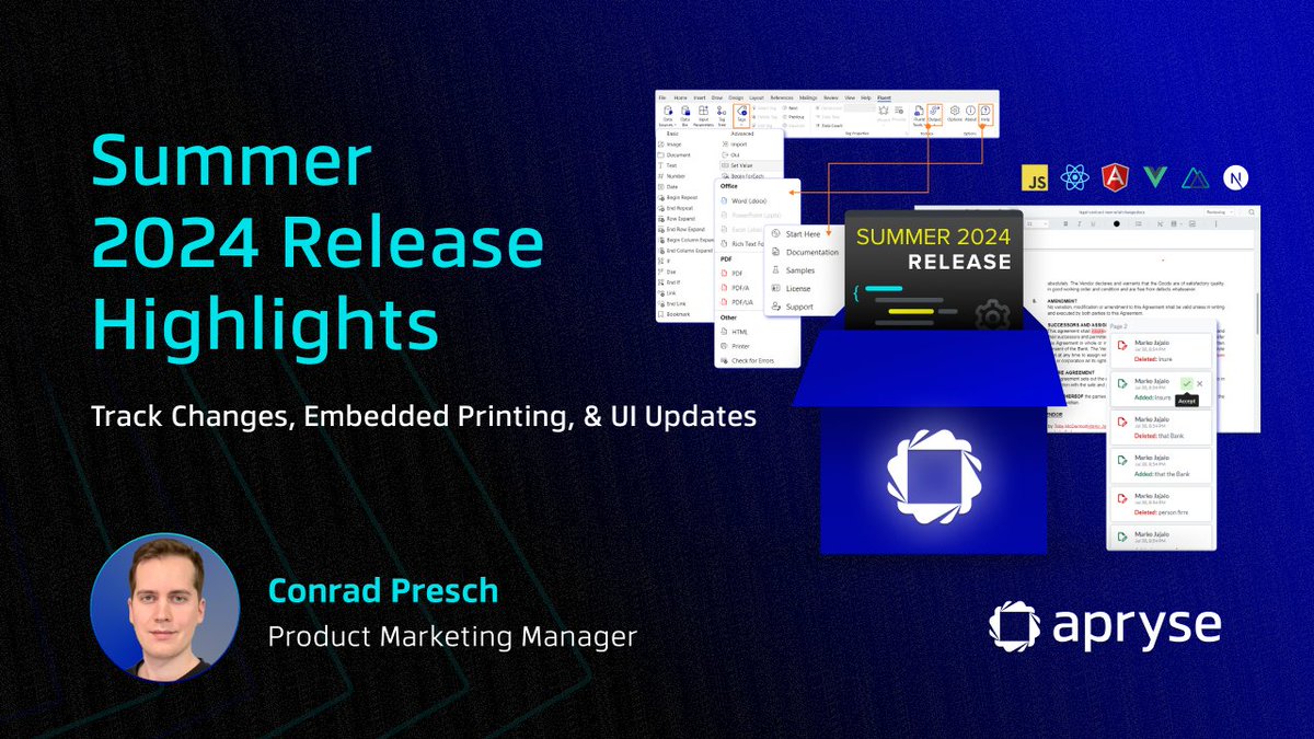 Although it’ll soon be time to dig out those sweaters, summer’s sticking around, along with our latest releases! brnw.ch/21wLYrV

We've released several updates over the past few months:

✨ DOCX Track Changes
✨ Embedded Printing
✨ Fluent UI update
✨ Modular UI Beta