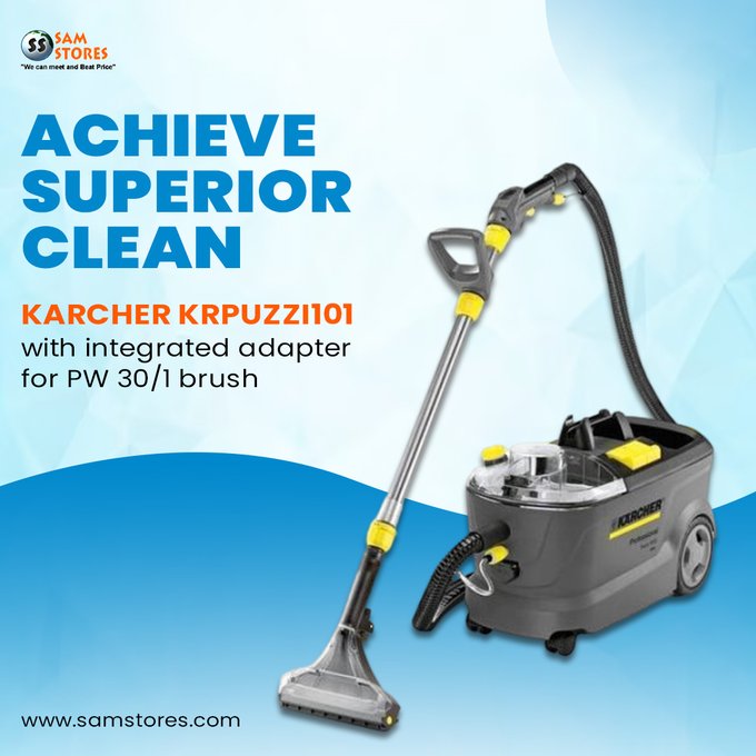 Experience the ultimate in carpet and upholstery cleaning with the Karcher KRPUZZI101. Enhanced by an integrated adapter for the PW 30/1 additional power brush, this spray-extraction cleaner delivers superior performance.
Visit - samstores.com/product-karche……
#CarpetCleaning