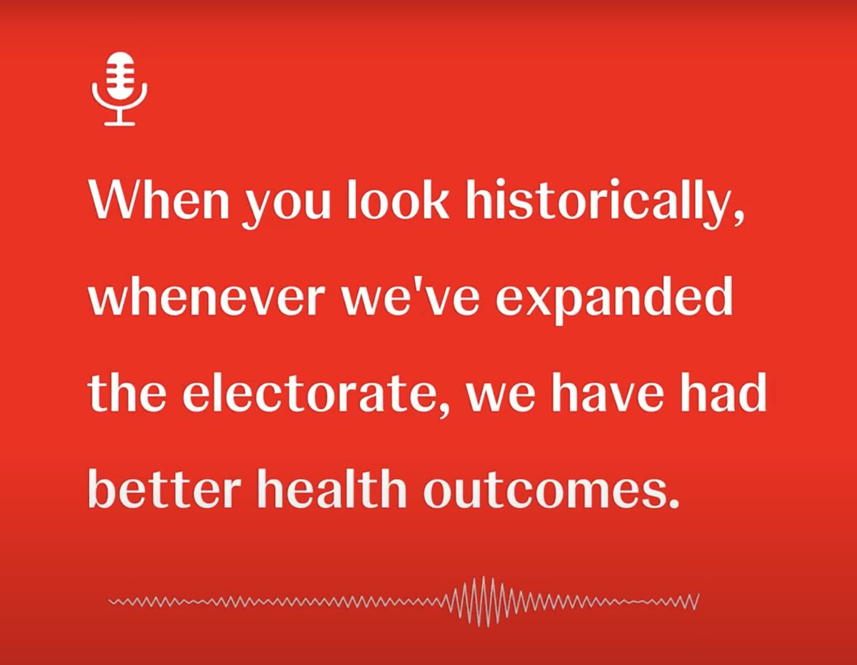 Vot-ER (@vot_er_org) on Twitter photo "When you look historically, whenever we've expanded the electorate, we have had better health outcomes" <a href="/JeanneAyersMN/">Jeanne Ayers</a>
Women's suffrage.
Civil rights.
Jeanne's right. Hear more: podcasts.apple.com/us/podcast/112… "When you look historically, whenever we've expanded the electorate, we have had better health outcomes" <a href="/JeanneAyersMN/">Jeanne Ayers</a>
Women's suffrage.
Civil rights.
Jeanne's right. Hear more: podcasts.apple.com/us/podcast/112…