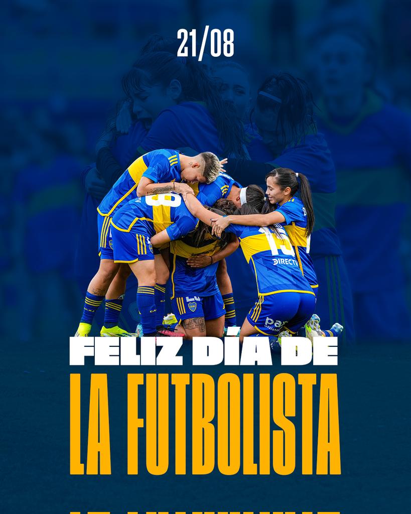 BocaJrsOficial's tweet photo. Para las que marcaron el camino y para las que lo están construyendo: ¡Feliz día de la Futbolista Argentina! 💙💛💙 https://t.co/vKodbwOmun