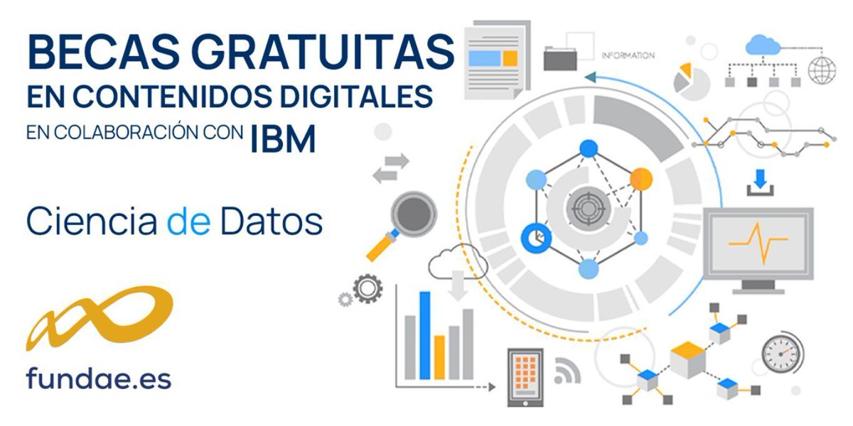 MoureDev's tweet photo. Fundae ha lanzado un programa de becas de IBM para obtener certificados gratis!

→ IA
→ Ciencia y análisis de datos
→ SQL
→ Web con Python

Tienes que ser mayor de edad y residir en España.

https://t.co/pE1ICqRCzQ https://t.co/lOsa4VC6ep