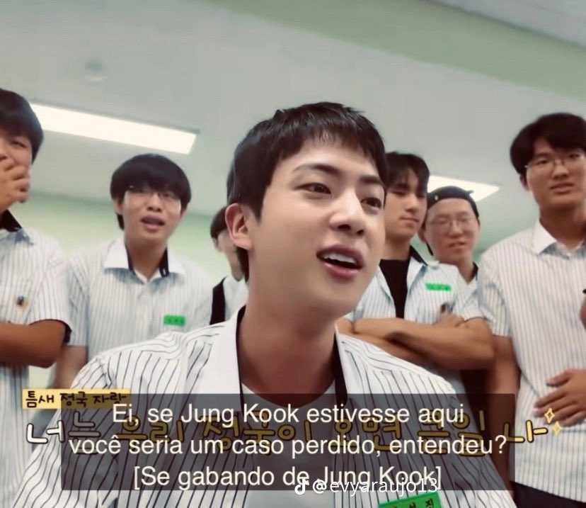 “se o jin tivesse aqui iríamos pescar” 
“se o jungkook estivesse aqui, você seria um caso perdido” 

separar eles foi desumano