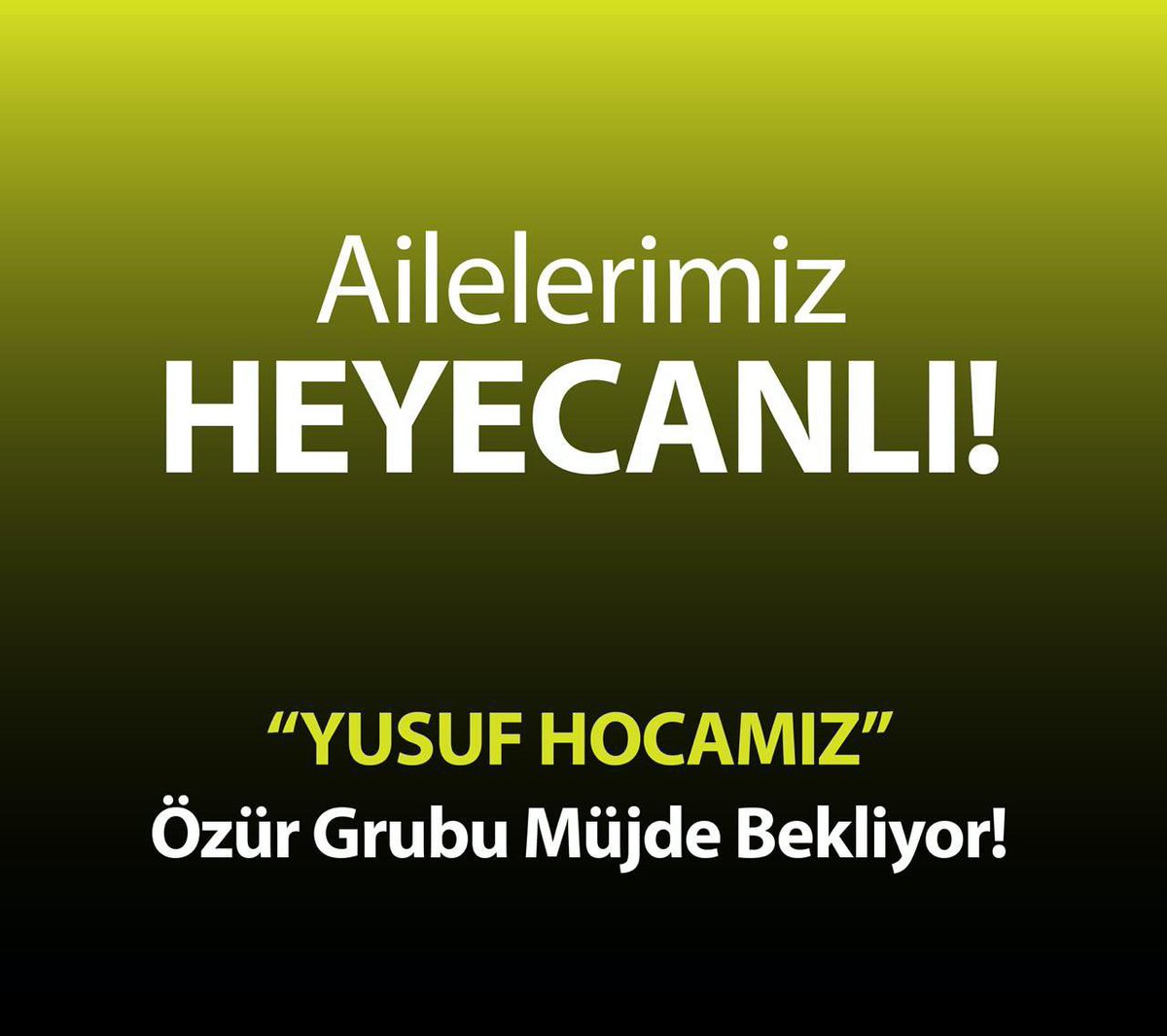 Koşulsuz şartsız il emri hayata geçmeli 

<a href="/RtErdogan/">Recep Tayyip Erdoğan</a>
<a href="/EmineErdogan/">Emine Erdoğan</a>
<a href="/Yusuf__Tekin/">Yusuf Tekin</a>
<a href="/_cevdetyilmaz/">Cevdet Yılmaz</a>
<a href="/tcmeb/">Millî Eğitim Bakanlığı</a>
<a href="/tcbestepe/">T.C. Cumhurbaşkanlığı</a>

#AileyeSartsizMujde