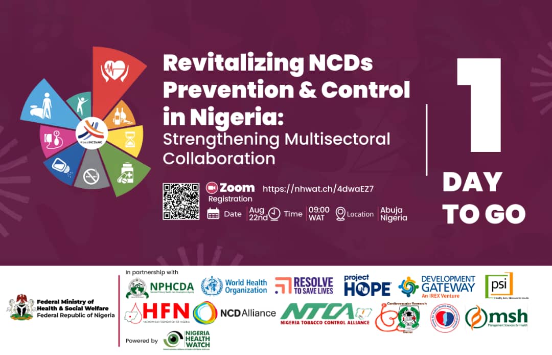 A DAY TO GO - NCD Policy Launch!  Tomorrow,

Register to join virtually

nhwat.ch/4dwaEZ7 #NCDPolicyLaunch