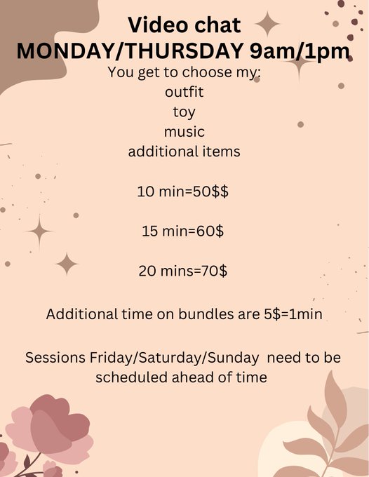 I&rsquo;m offering video chats now message me to set up yours today🥰 https://t.co/o5zJoOSsqz