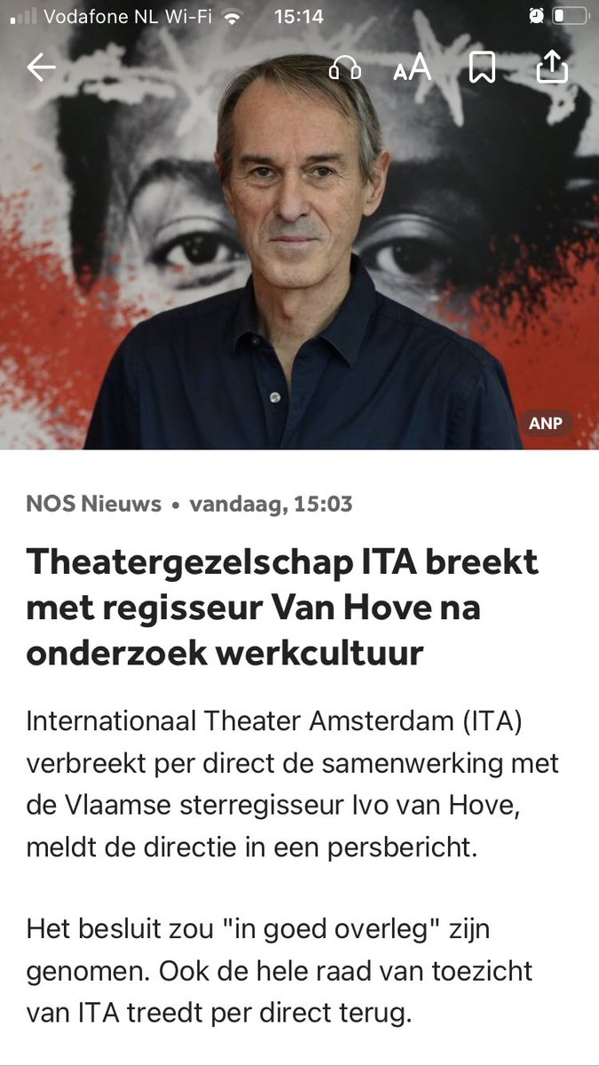NielsAhob2's tweet photo. ‘Een op de drie medewerkers kreeg te maken met grensoverschrijdendgedrag’. 

Dezelfde Ivo van Hove die regelmatig aan tafel zat bij Matthijs van Nieuwkerk bij DWDD. 

@RTLBoulevard @GoosR #rtlboulevard #vandaaginside #IvovanHove #MatthijsvanNieuwkerk #DWDD https://t.co/hq0D0ojb2d