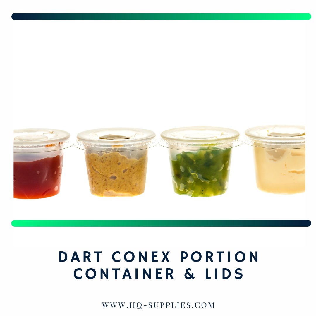 Simplify your food prep and storage with DART CONEX Portion Containers &amp; Lids! These durable, leak-resistant containers are perfect for sauces, dressings, condiments, and more. 
  hq-supplies.com
#wecansupplyitforyou #cleaning #cleaningservice #cleaningsupplies #FoodPrep