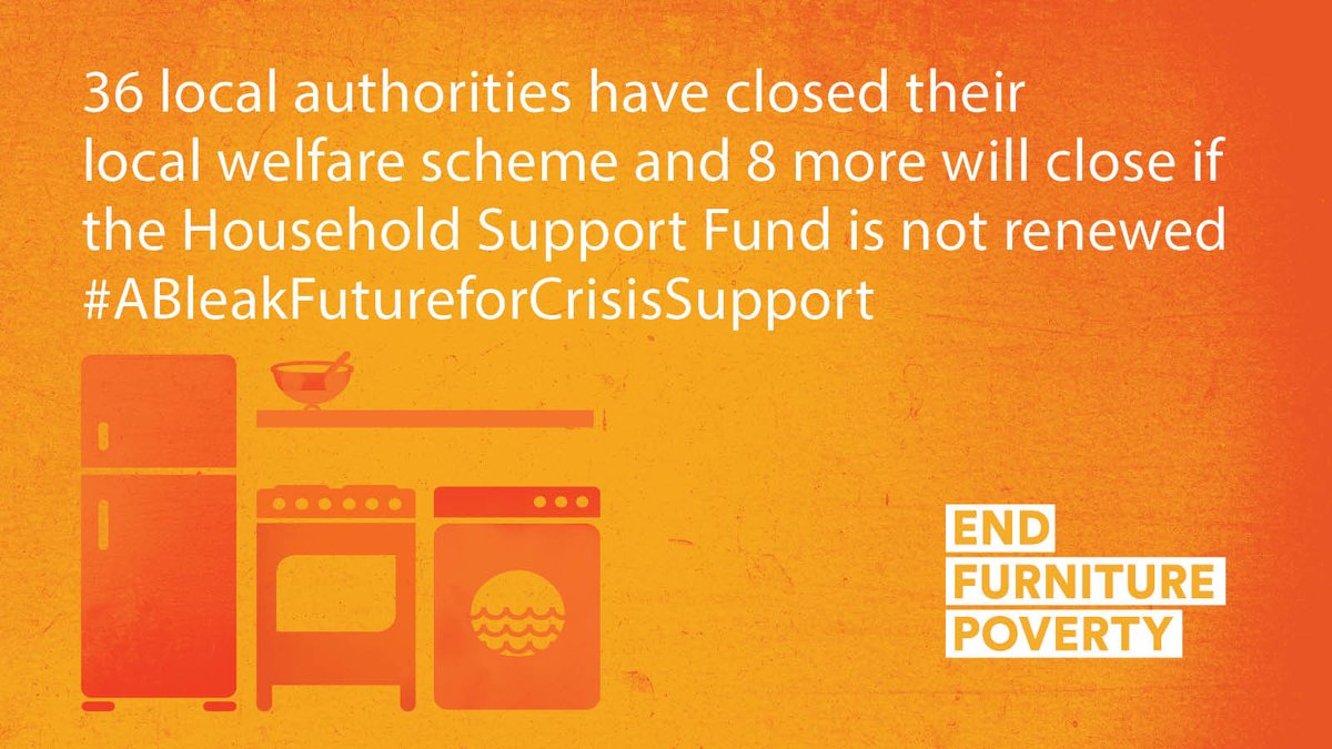 EndFurniturePov's tweet photo. In England there are 36 local authorities who have closed their Local Welfare Assistance scheme and 8 more will close if the Household Support Fund ends.

Read out full report here:
https://t.co/WjAPMbBr8T https://t.co/LKZwRTPQh8