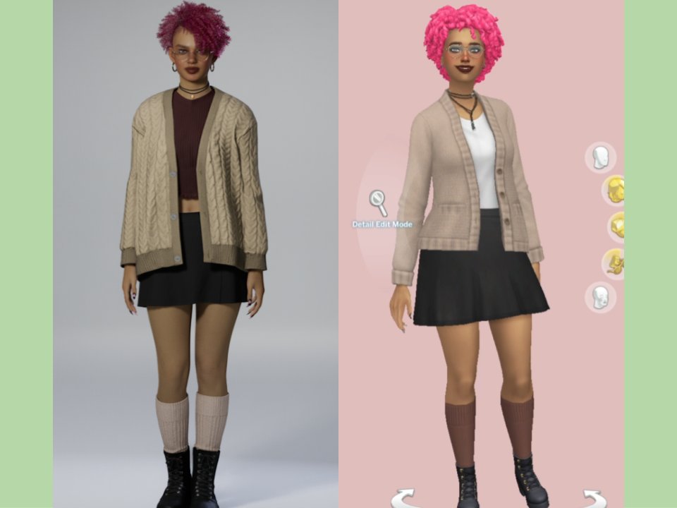 lydloogames's tweet photo. I tried making the same character in #inZOI and #TheSims4  (with limited cc - I used as little as possible). I think it's safe to say who won... https://t.co/RXA9is7Tis