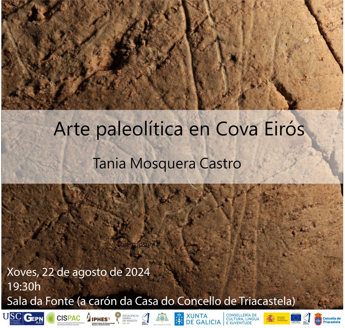 Cova Eirós (@cova_eiros) on Twitter photo Mañana, jueves 22 a las 19,30h, tendremos una charla en Triacastela sobre las novedades respecto al arte de Cova Eirós.<a href="/CulturaXunta/">Cultura de Galicia</a> <a href="/CienciaGob/">Ministerio de Ciencia, Innovación y Universidades</a> <a href="/CISPAC_gal/">CISPAC</a> Mañana, jueves 22 a las 19,30h, tendremos una charla en Triacastela sobre las novedades respecto al arte de Cova Eirós.<a href="/CulturaXunta/">Cultura de Galicia</a> <a href="/CienciaGob/">Ministerio de Ciencia, Innovación y Universidades</a> <a href="/CISPAC_gal/">CISPAC</a>
