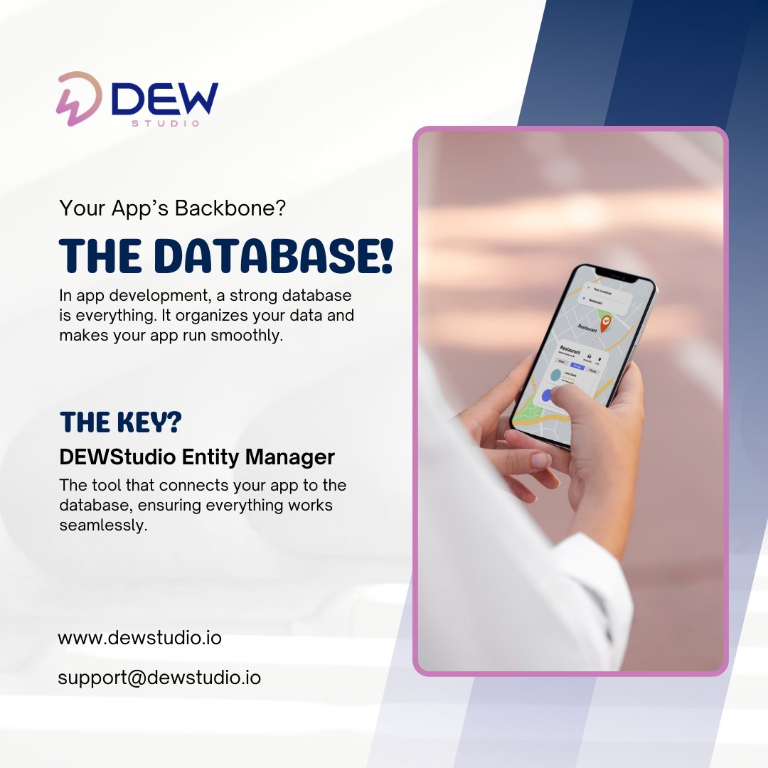 dewstudio_io's tweet image. Whether you’re building the next big thing or refining an existing app, remember: a solid database connection is key to making it all work seamlessly! 
DEWStudio, a product developed by TechRev LLC
#DEWStudio #lowcodeplatform #lowcodetool #lowcodesolution #lowcode