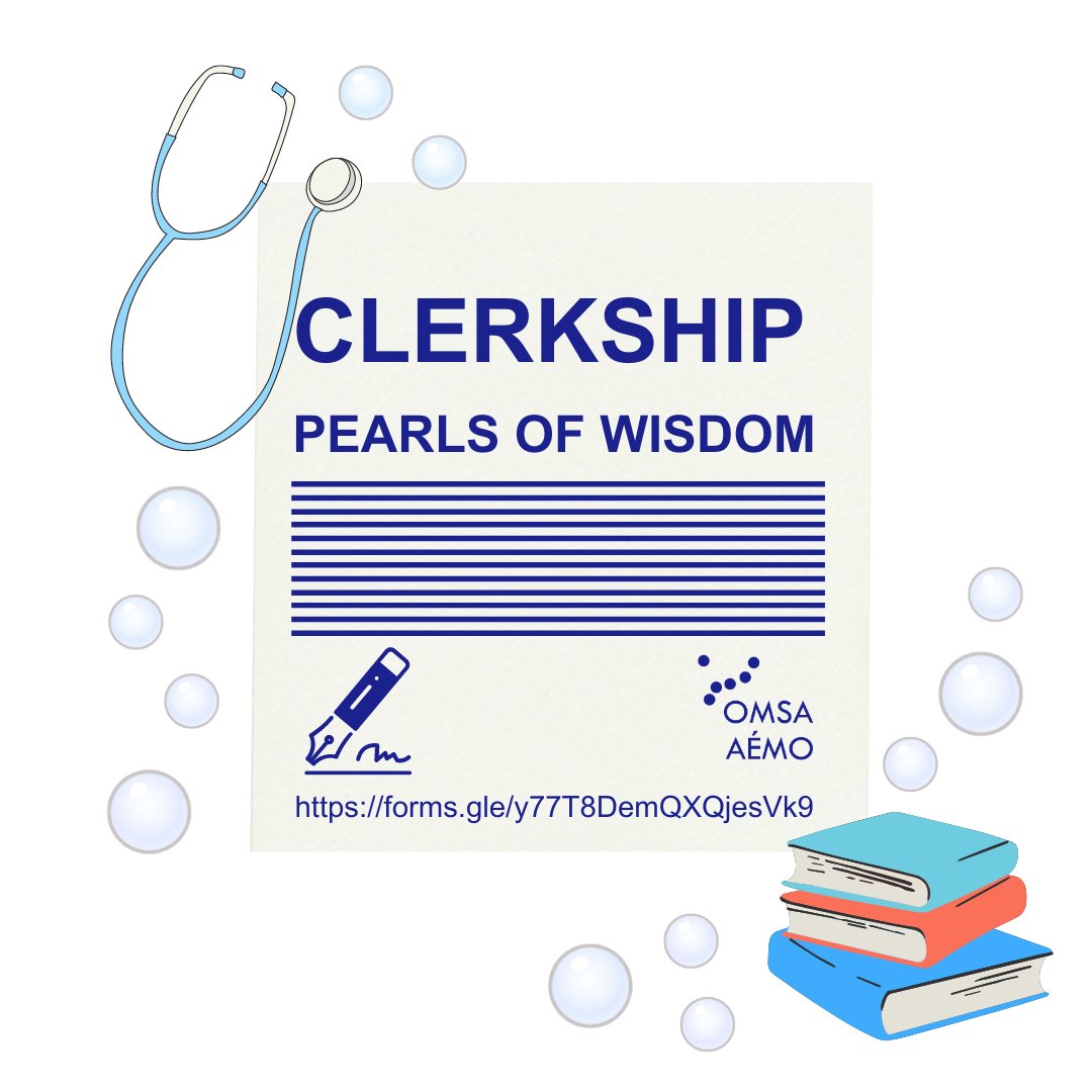 The OMSA is dedicated to creating educational resources. One way we do this is by having peers share experiences and to build community around these experiences. Please use this form to share your clerkship insights and advice for incoming clerks. Link: forms.gle/y77T8DemQXQjes…