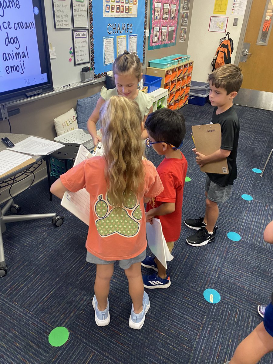 Working on tally charts and gathering data today! Students are surveying their friends about their favorites! #oct4u