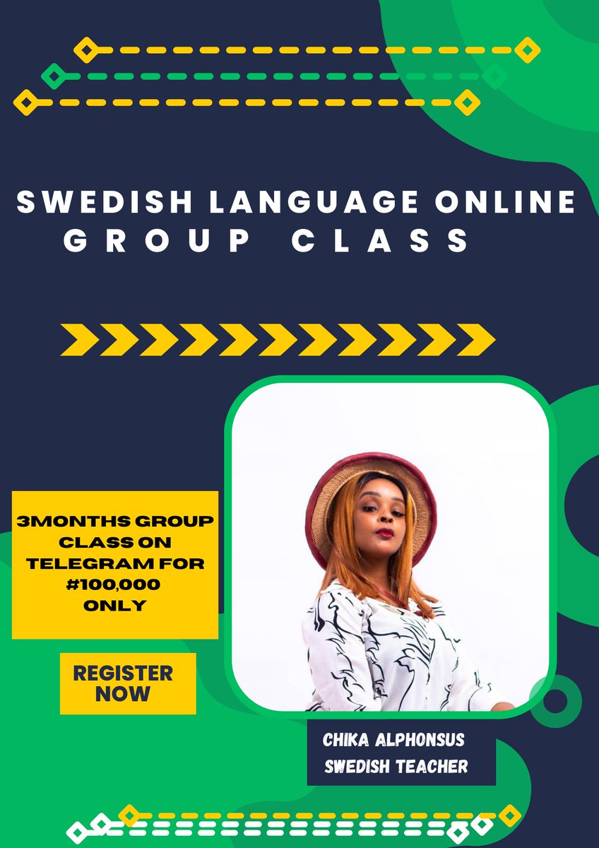 Chika_Alphonsus's tweet image. Want to learn Swedish?

🇸🇪Join our  90 days group class! Interactive lessons, personalized feedback &amp;amp; more! 

#SwedishLanguage #LanguageLearning