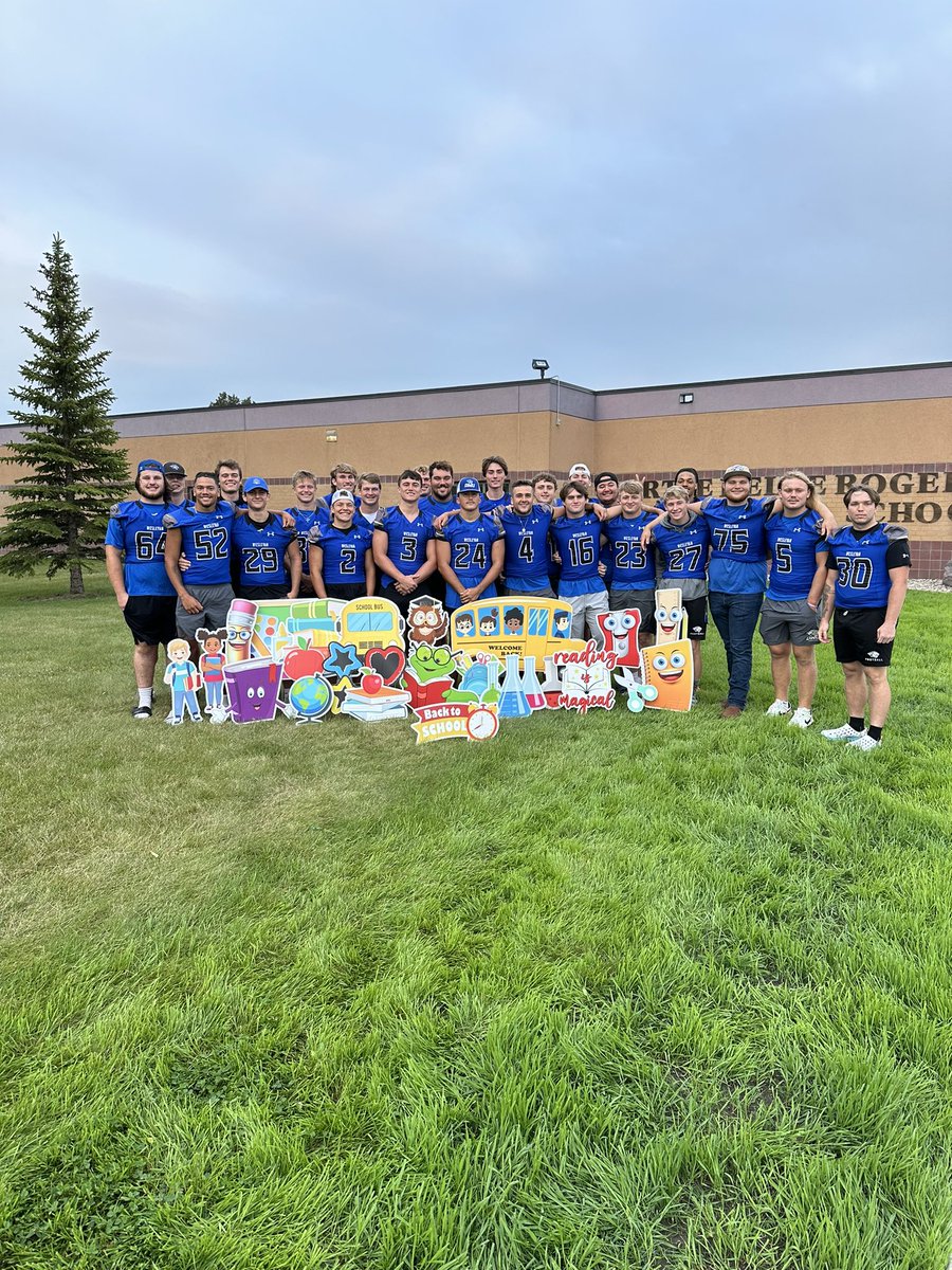 Today, the Mitchell School District had their first day of school, so our guys were out at the elementary schools this morning to give out some first-day high fives! #BleedBlue
